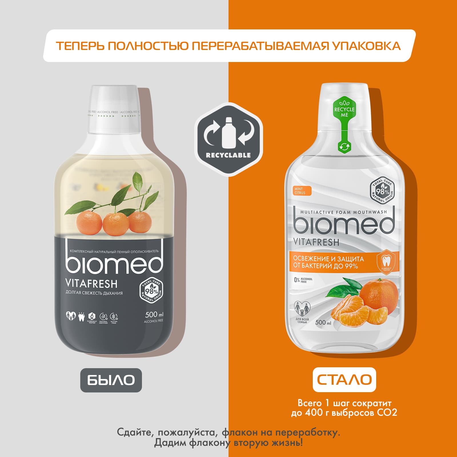 Сплат Комплексный пенный ополаскиватель для полости рта Vitafresh 6+, 500 мл (Splat, Biomed) фото 6