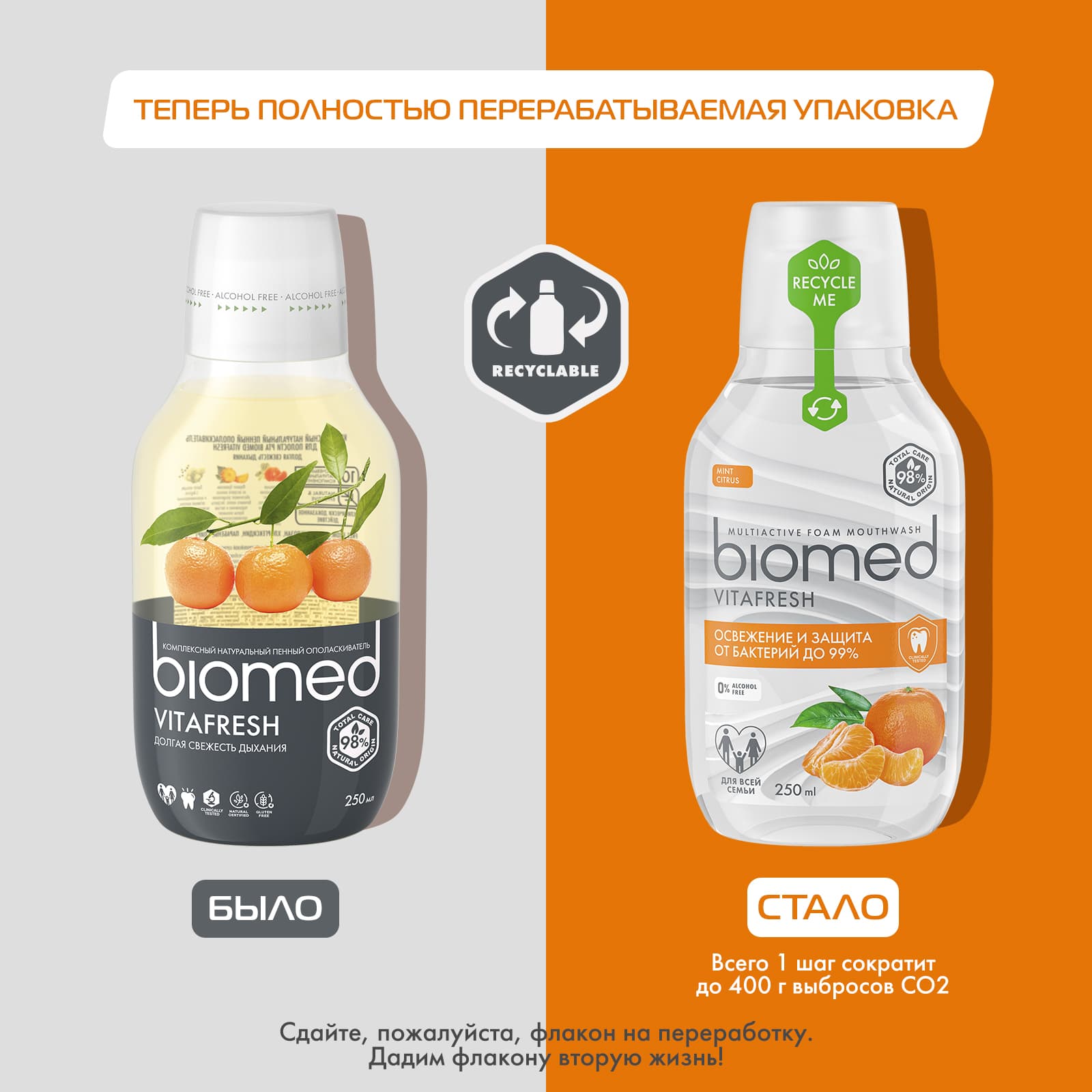 Сплат Комплексный пенный ополаскиватель для полости рта Vitafresh 6+, 250 мл (Splat, Biomed) фото 5