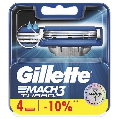 Жиллетт Mach 3 turbo сменные кассеты для бритья N4 1 шт (Gillette, Бритвы и лезвия) фото 0