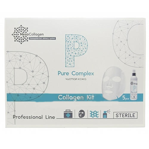 Мезо Коллаген Набор Pure Complex аппликаторы для лица 5 шт и спрей 150 мл (Meso collagen, Collagen Kit) фото 0