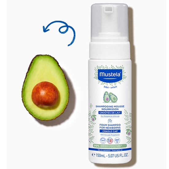 Mustela Шампунь-пенка от молочных корочек для новорожденных, 150 мл. фото