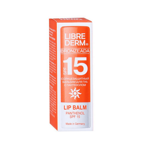 Либридерм Бальзам для губ с пантенолом солнцезащитный SPF 30 4 г (Librederm, Bronzeada) фото 0