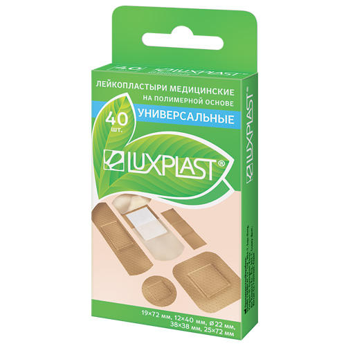 Люкспласт Пластырь универсальный на полимерной основе набор 40 шт (Luxplast, Пластырь) фото 0