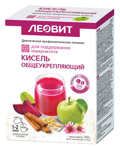 Леовит Кисель Общеукрепляющий. 5 пакетов по 20 г. Упаковка 100 г (Иммунэпротектин) (Леовит, Леовит) фото 0