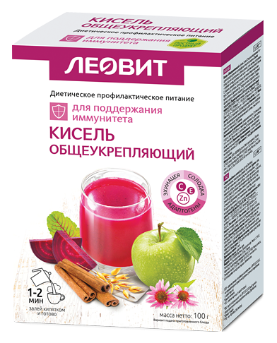 Леовит Кисель Общеукрепляющий. 5 пакетов по 20 г. Упаковка 100 г (Иммунэпротектин) (Леовит) эхинацея пурпурная саммер сальса