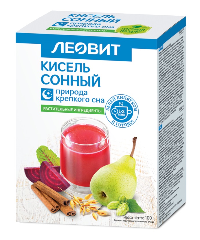 Леовит Кисель Сонный. 5 пакетов по 20 г. Упаковка 100 г (Леовит) леовит кисель очищающий 5 пакетов по 20 г упаковка 100 г леовит худеем за неделю