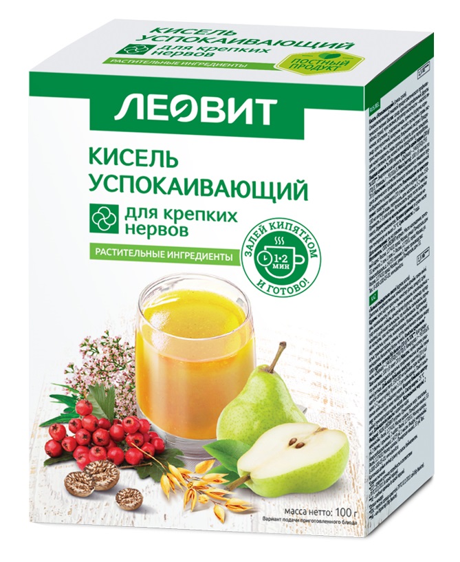 Леовит Кисель Успокаивающий. 5 пакетов по 20 г. Упаковка 100 г (Леовит) леовит кисель витаминный форте 5 пакетов по 20 г упаковка 100 г леовит