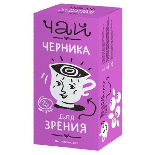 Леовит Чай Черника для зрения. 25 пакетов по 2 г. Упаковка 50 г (Леовит, Леовит) фото 0