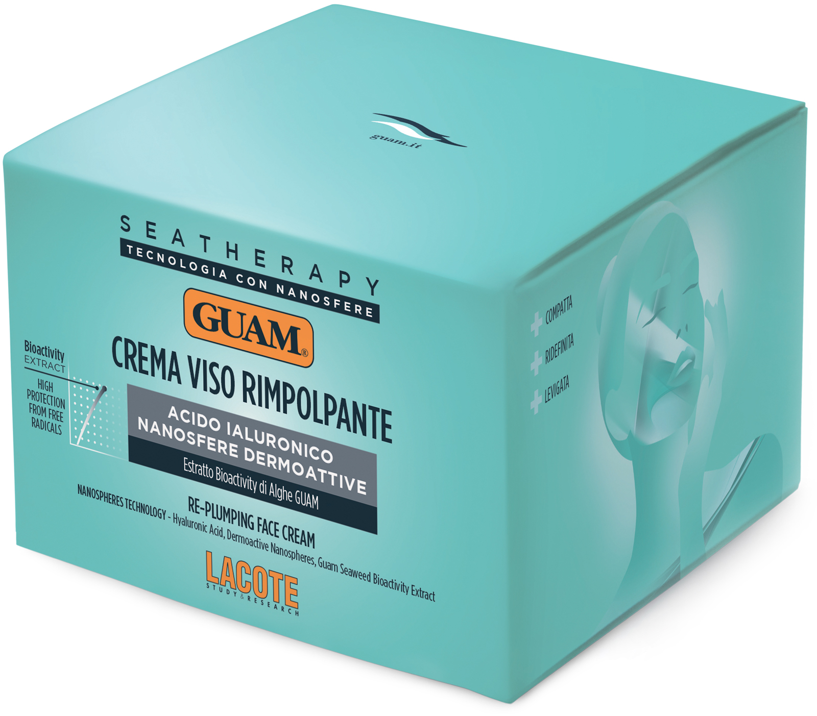 Guam Крем для лица уплотняющий моделирующий контур Crema Viso Rimpolpante, 50 мл (Guam, Seatherapy) guam seatherapy crema viso 24 ore idratazione profonda