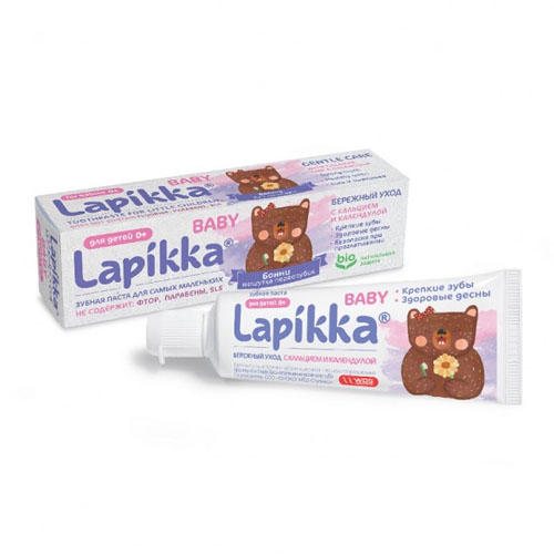 Зубная паста Lapikka Baby Бережный уход с кальцием и календулой 45 гр (Lapikka)