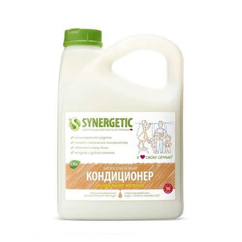 Купить Synergetic Кондиционер для белья Миндальное молочко 2750 мл (Synergetic), Россия