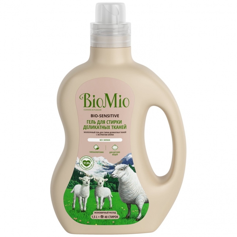 BioMio Гель для стирки деликатных тканей, без запаха, 1500 мл (BioMio, Стирка)