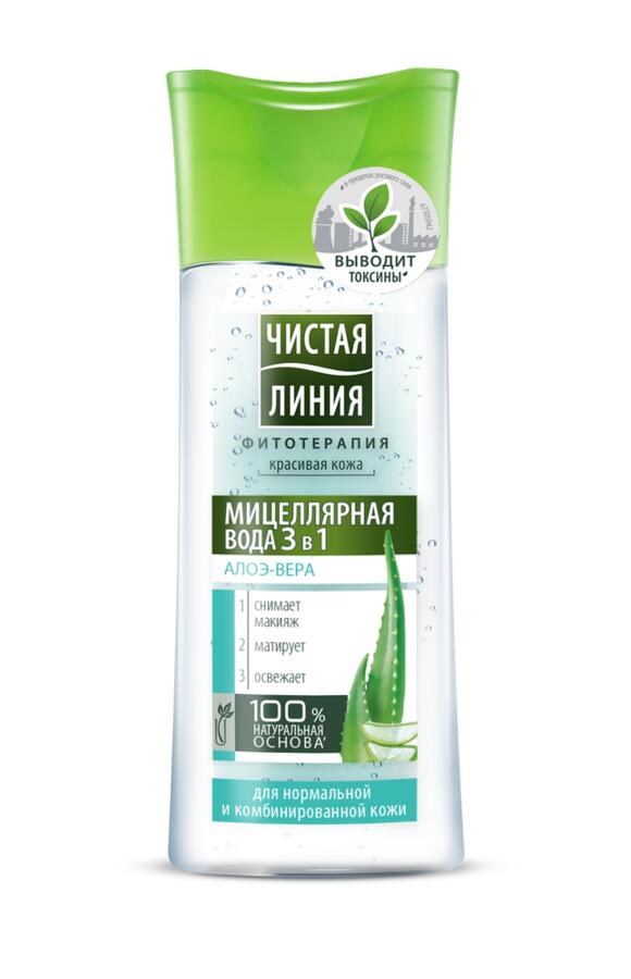  Мицеллярная вода 3в1 для нормальной и комбинированной кожи, Алоэ, 100 мл (Концерн Калина, Уход за лицом) фото 0