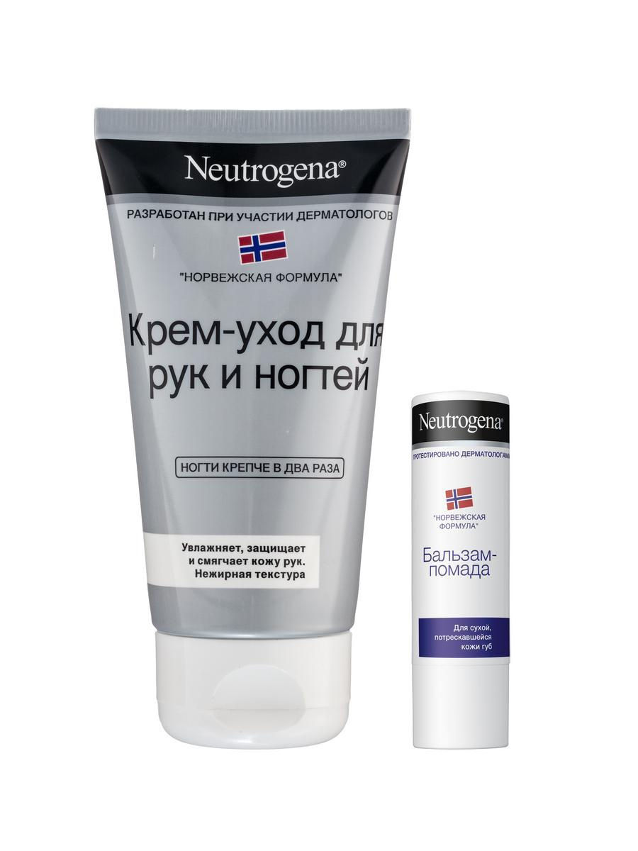 Нитроджина Набор Крем-уход для рук и ногтей 75 мл + Бальзам-помада 4.8 г (Neutrogena, Норвежская формула) фото 1