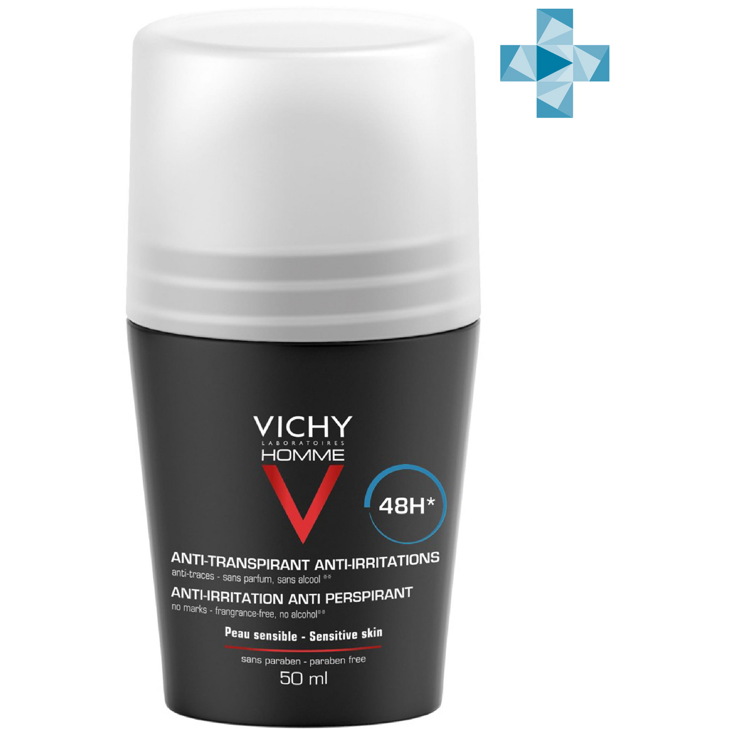 Виши Шариковый дезодорант для чувствительной кожи 48 часов, 50 мл (Vichy, Vichy Homme) фото 0