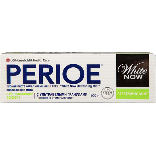 

Perioe Зубная паста отбеливающая "white now refreshing mint" освежающая мята 100 гр (Perioe, Зубные пасты), Зубные пасты