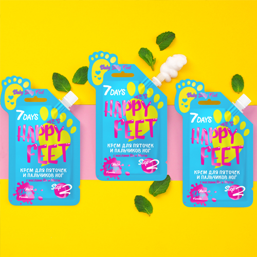  Крем для пяточек и пальчиков ног BABY SILKY FEET с маслами Ши и Мяты, 25 гр (7 Days, HAPPY FEET) фото 1