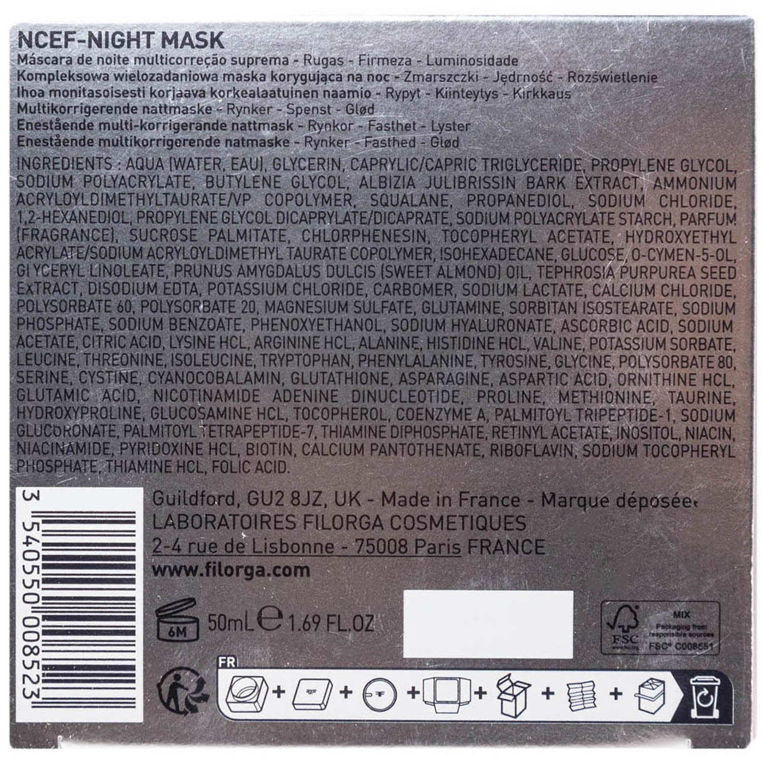 Филорга Мультикорректирующая ночная маска, 50 мл (Filorga, Filorga NCЕF) фото 4