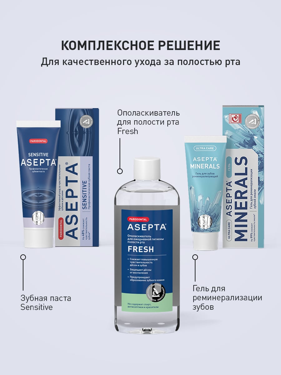  Зубная паста Sensitive, 75 мл (Асепта, Parodontal) фото 8