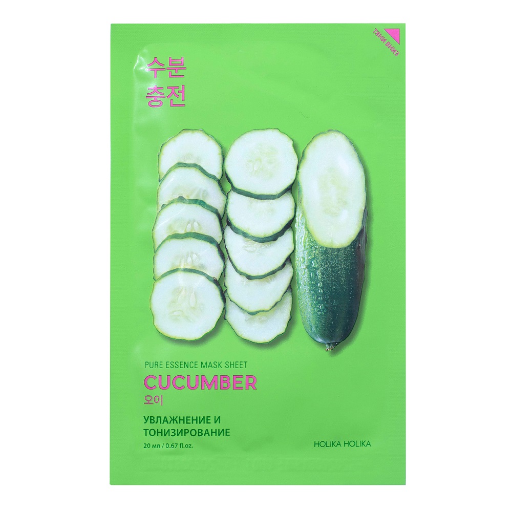 Холика Холика Успокаивающая тканевая маска с огурцом, 20 мл (Holika Holika, Pure Essence) фото 0