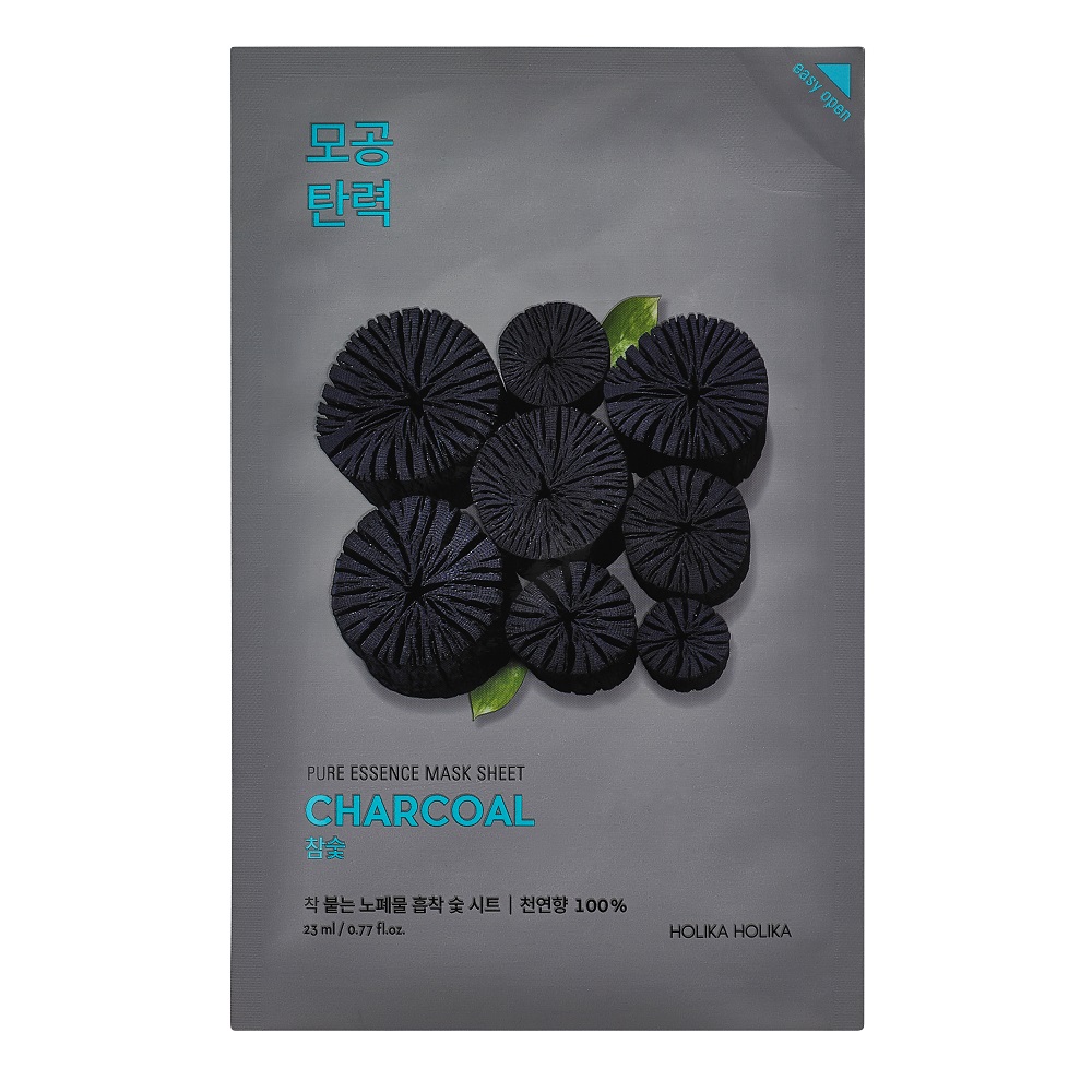Купить Holika Holika Успокаивающая тканевая маска с углем, 23 мл (Holika Holika, Pure Essence), Южная Корея
