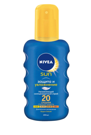 Нивеа Ухаживающий Солнцезащитный спрей SPF20, 200 мл (Nivea, Защита от солнца) фото 0