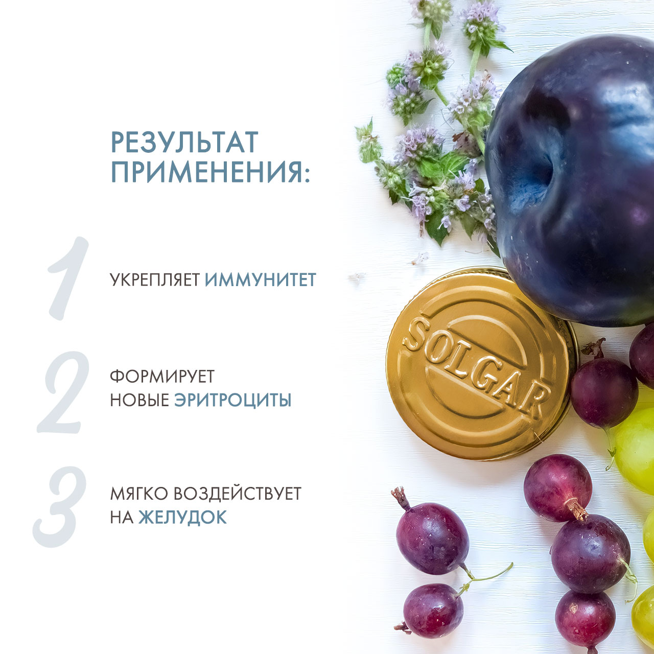 Солгар Легкодоступное железо Джентл Айрон, 90 капсул (Solgar, Минералы) фото 2