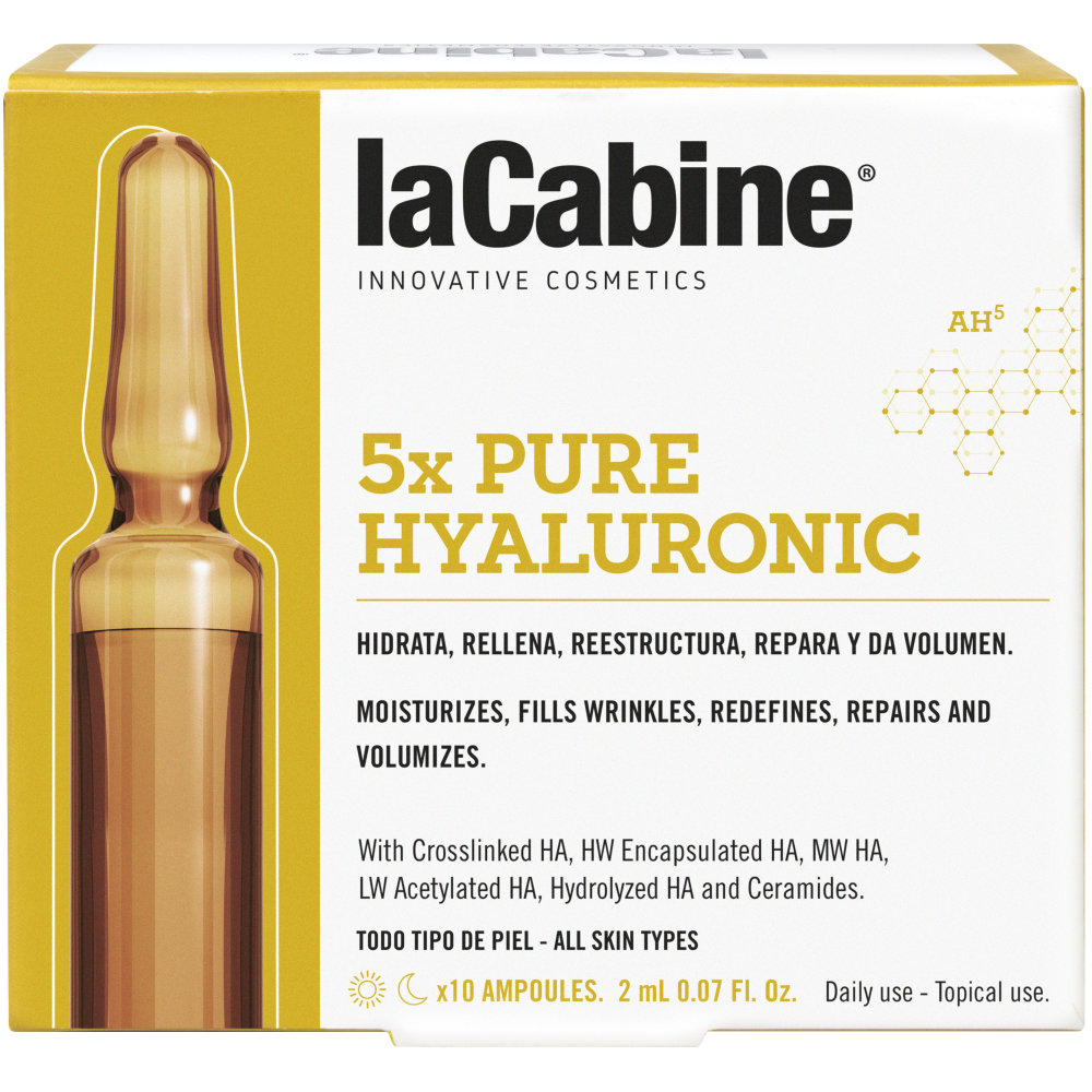 Ла Кабин Комплекс из 5 видов гиалуроновой кислоты в ампулах 5xpure Hyaluronic Ampoules, 10 ампул*2 мл (La Cabine, Сыворотки для лица) фото 0