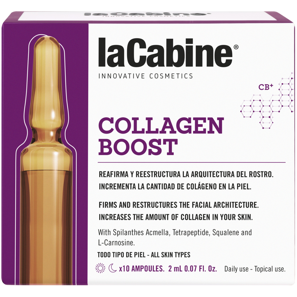 La Cabine Концентрированная сыворотка в ампулах-стимулятор коллагена Collagen Boost Ampoules, 10 ампул*2 мл (La Cabine, Сыворотки для лица) la cabine комплекс из 5 видов гиалуроновой кислоты в ампулах 5xpure hyaluronic ampoules 10 ампул 2 мл la cabine сыворотки для лица