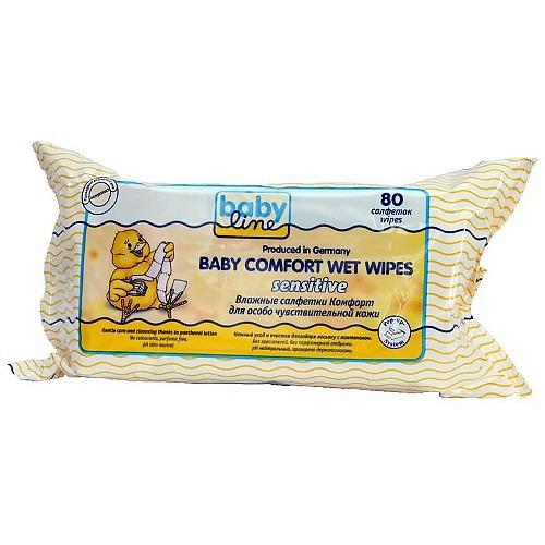 

Baby line Влажные салфетки Комфорт Sensitive 80шт (Baby line, Для тела), Для тела