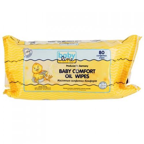 Бейби Лайн Масляные салфетки Комфорт 80 шт (Baby line, Для тела) фото 0