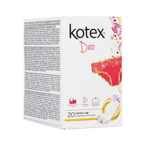 Котекс Прокладки ежедневные ультратонкие Део №20 (Kotex, Ежедневные) фото 0
