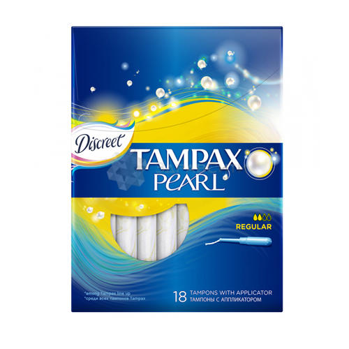 Тампоны Дискрит Перл с аппликатором регуляр дуо 18 (Tampax, Pearl)