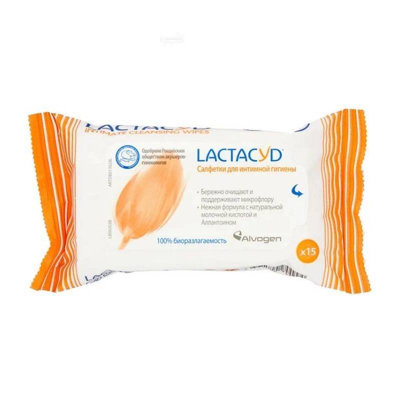 Лактацид Салфетки влажные для интимной гигиены, 15 шт (Lactacyd, Базовый уход) фото 0