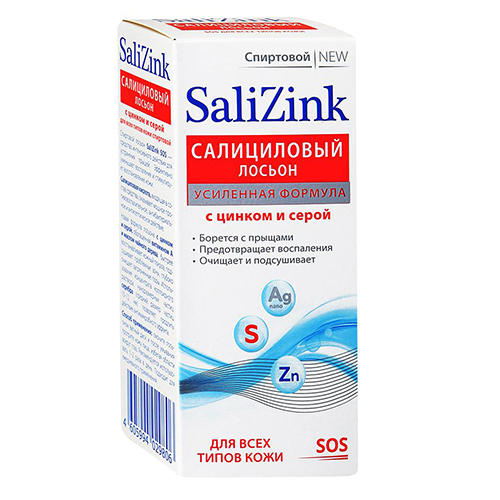 Салицинк Салициловый лосьон с цинком и серой для всех типов кожи спиртовой, 100 мл (Salizink, Уход) фото 0