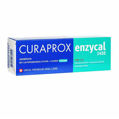 Curaprox Паста зубная enzycal 1450ppm содержание фторидов менее 0,15%, 75 мл (Curaprox, Зубные био-пасты) паста зубная enzycal 1450ppm содержание фторидов менее 0 15% 75 мл