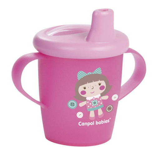 Canpol Чашка-непроливайка, 250 мл. Toys 9+, цвет: розовый (Canpol, Поильники) поильники canpol непроливайка обучающий с клапаном toys 250 мл 31 200