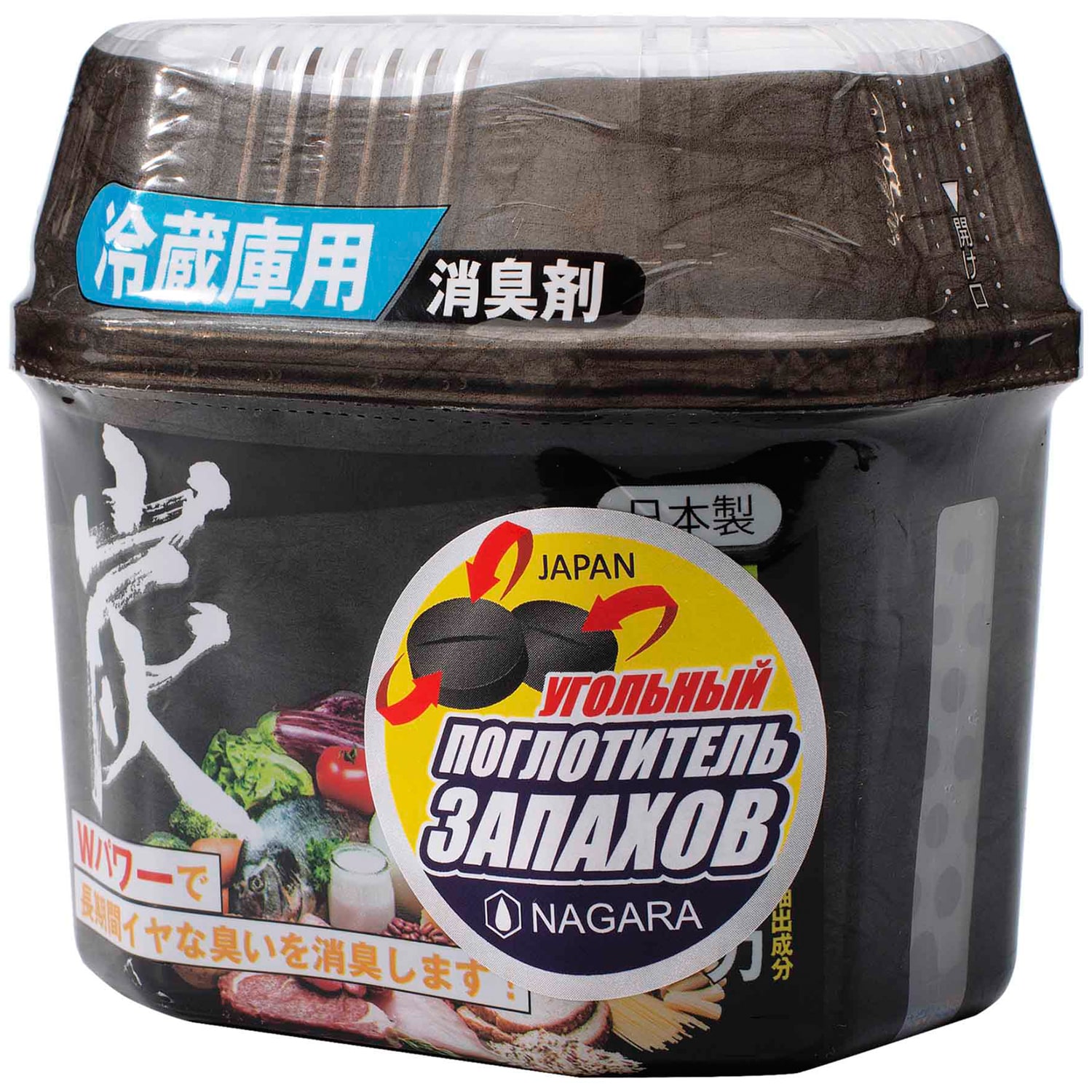 Нагара Уголь древесный для устранения запаха в холодильнике, 160 г (Nagara, Освежители и поглотители запаха) фото 1