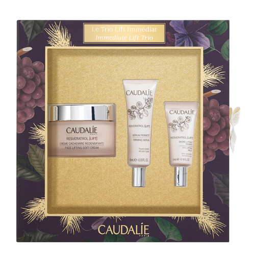 Caudalie Набор для моделирования овала лица Resveratrol [Lift]: Крем-кашемир  50 мл + Сыворотка для лица 10 мл + Бальзам для глаз с эффектом лифтинга 5 мл (Caudalie, Resveratrol [Lift])