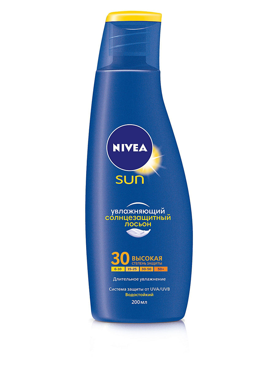 Нивеа Увлажняющий солнцезащитный лосьон SPF 30, 200 мл (Nivea, Защита от солнца) фото 0