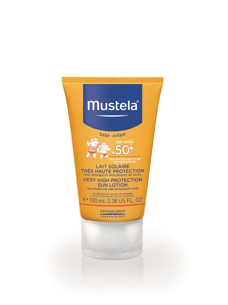 Мустела Бебе Солнцезащитное молочко с очень высокой степенью защиты SPF 50+, 100 мл (Mustela, Sun) фото 1