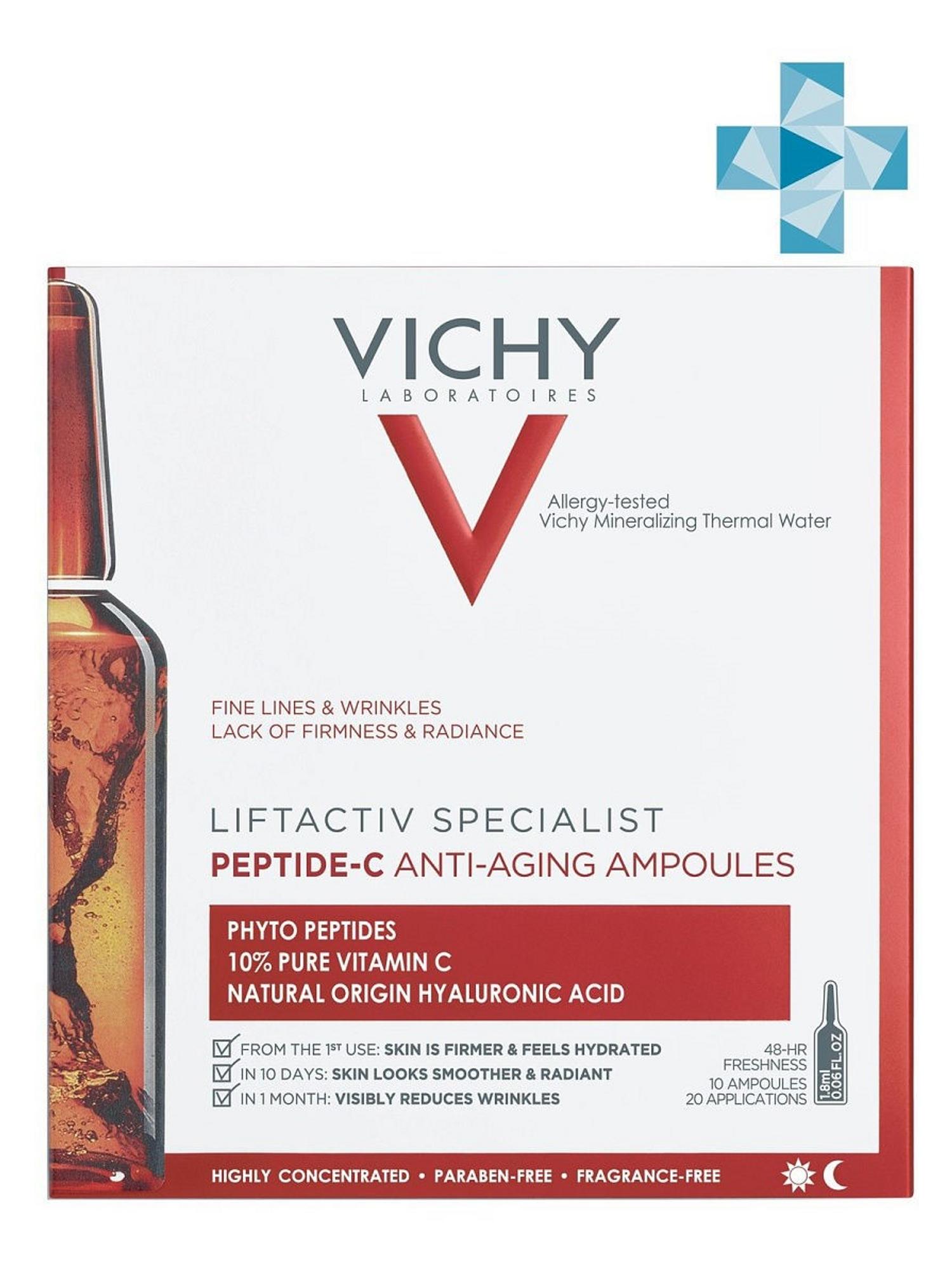 Виши Specialist Peptide-C Концентрированная антивозрастная сыворотка для лица в ампулах, 10 х 1,8 мл (Vichy, Liftactiv) фото 0