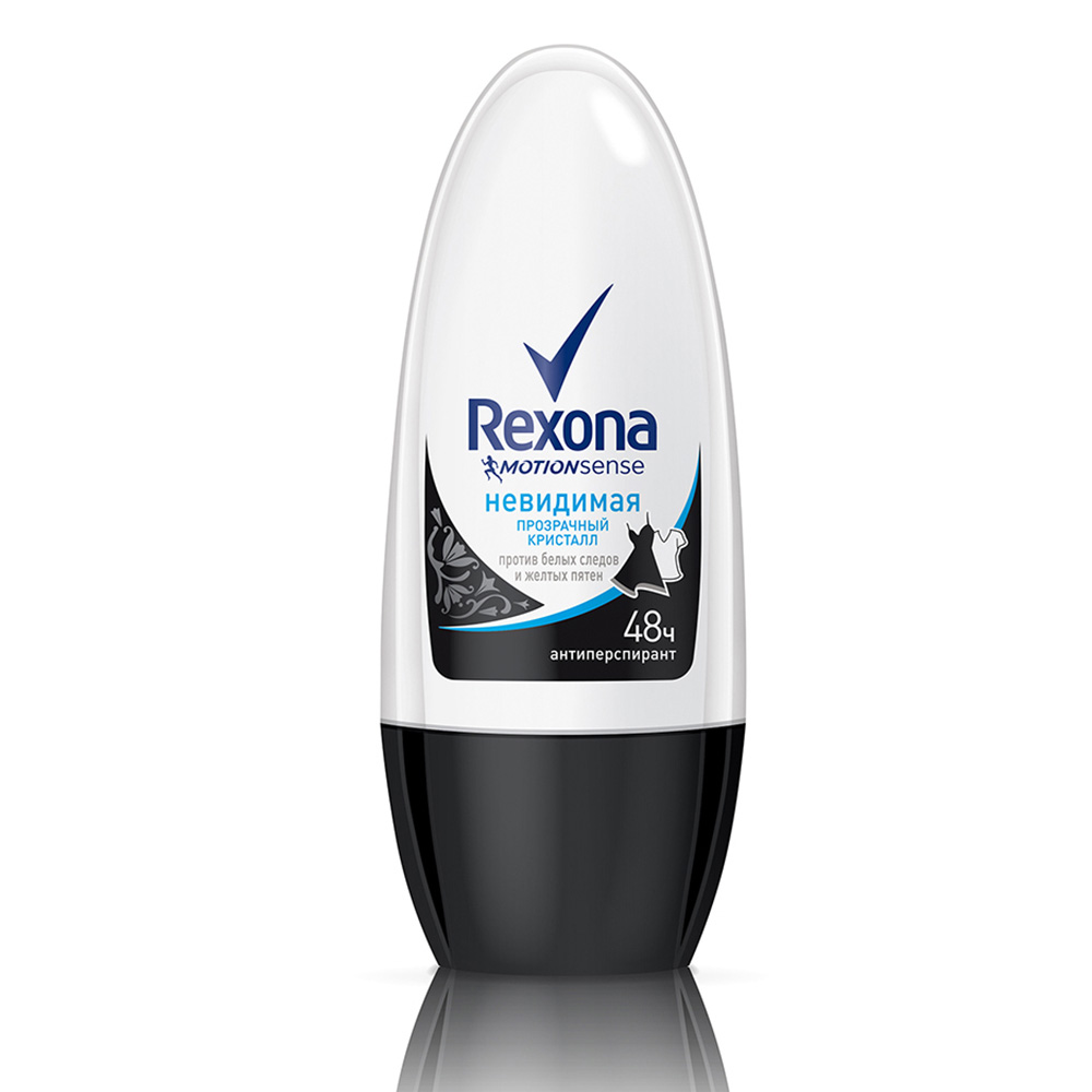 Рексона Део-шарик Кристалл Невидимая защита на чёрном и белом 50 мл (Rexona, Для женщин) фото 0