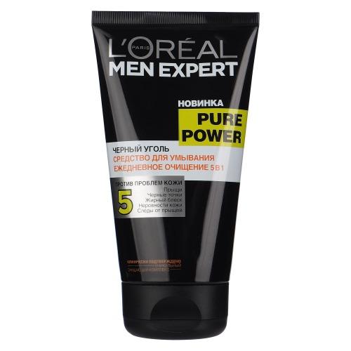 Лореаль Париж Гель для умывания Пюр Пауэр черный уголь 150мл (L'oreal Paris, Men expert) фото 0