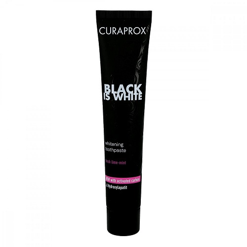 Курапрокс Паста зубная Black Is White отбеливающая со вкусом лайма 90 мл (Curaprox, Black Is White) фото 0