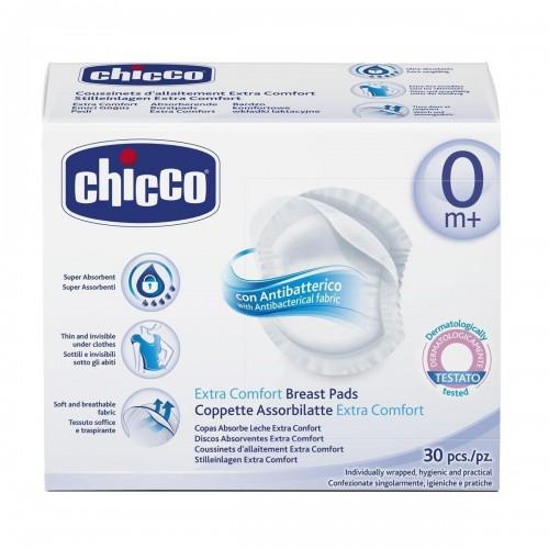 цена Chicco Прокладки для груди антибактериальные, 30шт (Chicco, Для груди)