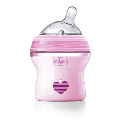 Фото #1: Chicco Бутылочка Розовая Natural Feeling, соска с наклоном и флексорами, 0мес.+, 150 мл (Chicco, Бут