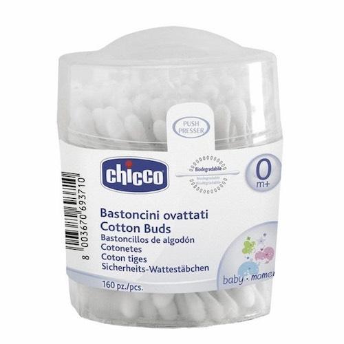 Chicco Палочки ватные Baby Moments детские с ограничителем, 0мес.+ ,63шт (Chicco, Гигиена малыша)