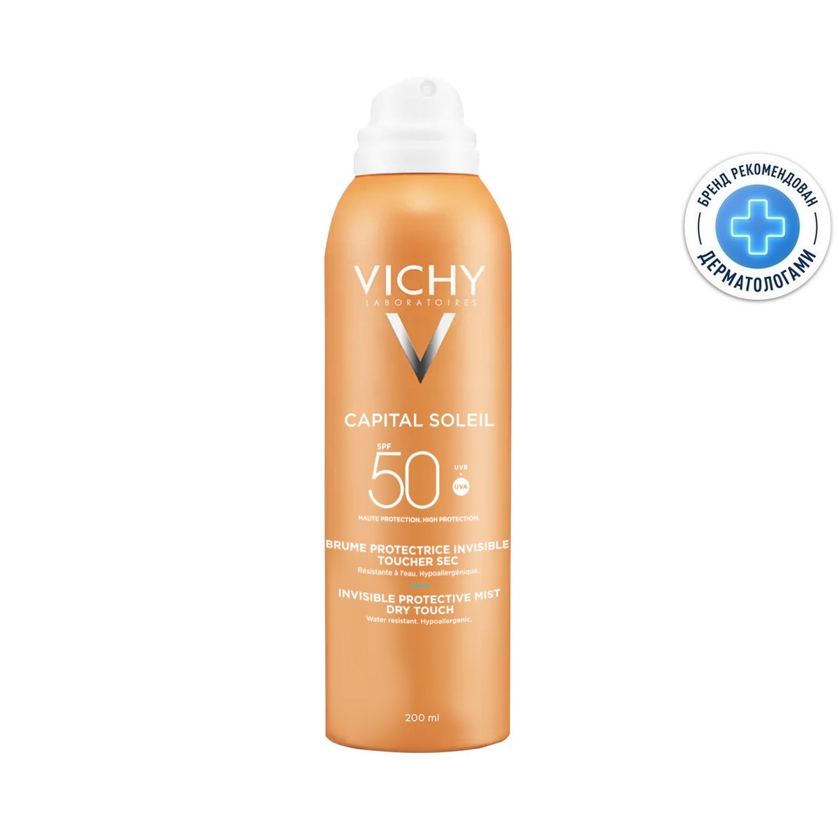 Виши Солнцезащитный увлажняющий спрей-вуаль SPF 50, 200 мл (Vichy, Capital Soleil) фото 0