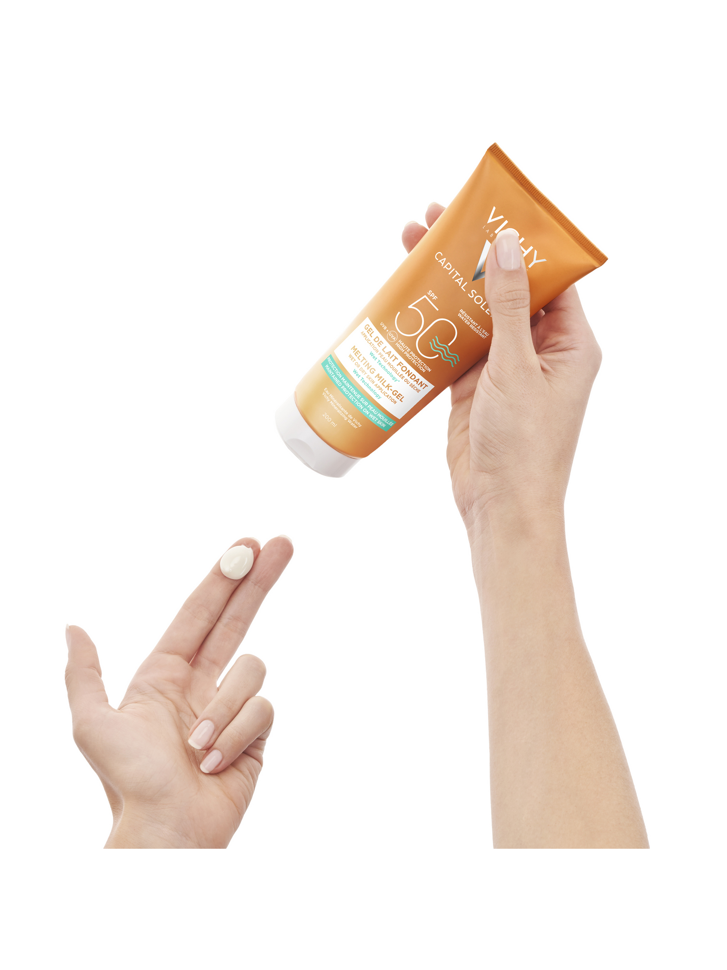 Виши Солнцезащитная тающая эмульсия с технологией нанесения на влажную кожу SPF 50, 200 мл (Vichy, Capital Soleil) фото 3